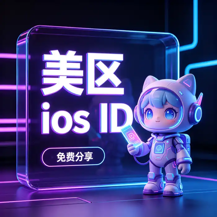 Apple ID 创建流程主题图，展示注册准备与账号设置的蓝灰色编辑风格插画